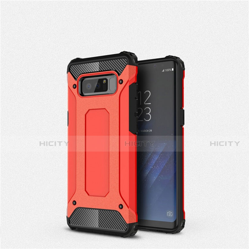 Silikon Hülle Handyhülle Ultra Dünn Schutzhülle 360 Grad Tasche S02 für Samsung Galaxy Note 8 Duos N950F Rot Plus