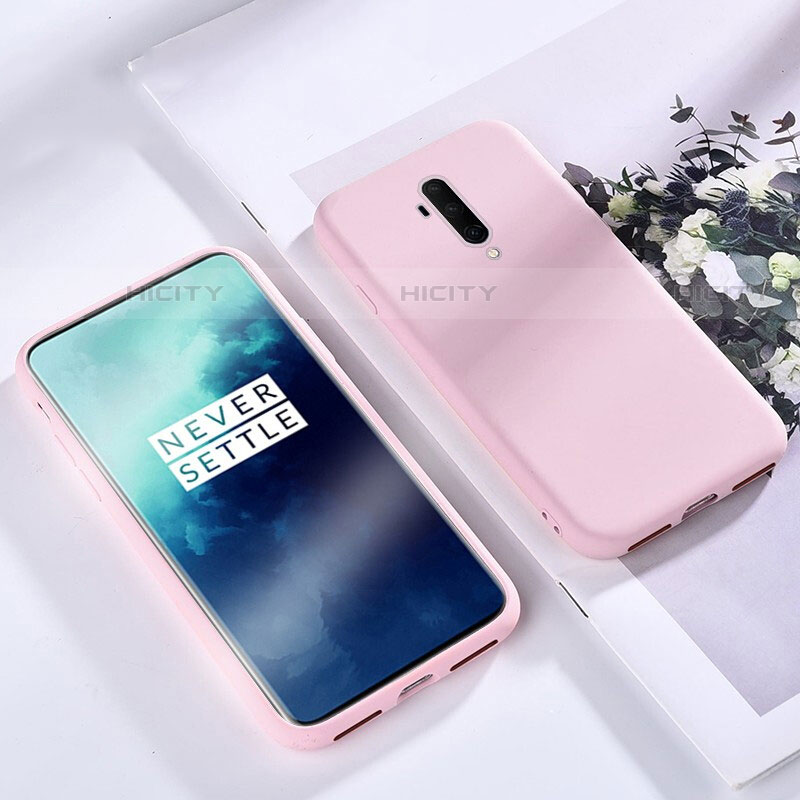 Silikon Hülle Handyhülle Ultra Dünn Schutzhülle 360 Grad Tasche S03 für OnePlus 7T Pro Rosegold