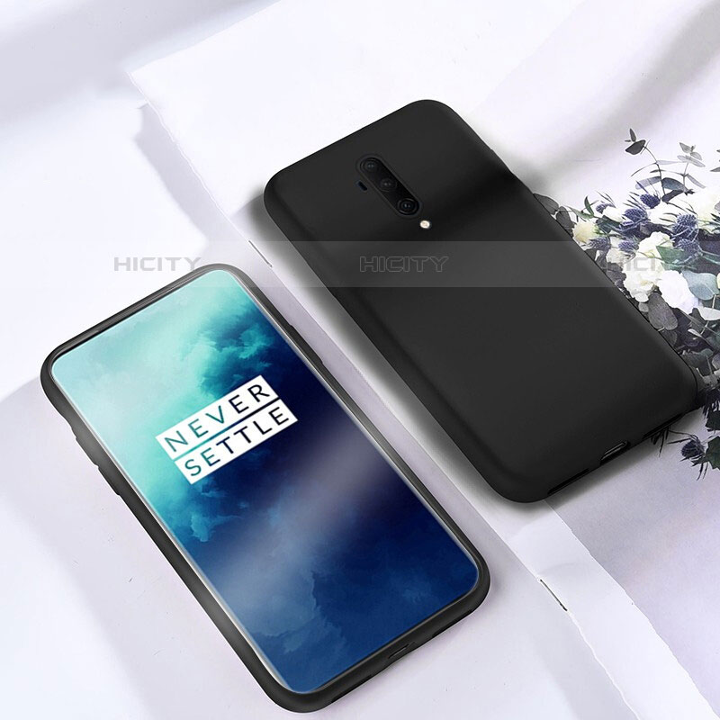 Silikon Hülle Handyhülle Ultra Dünn Schutzhülle 360 Grad Tasche S03 für OnePlus 7T Pro Schwarz