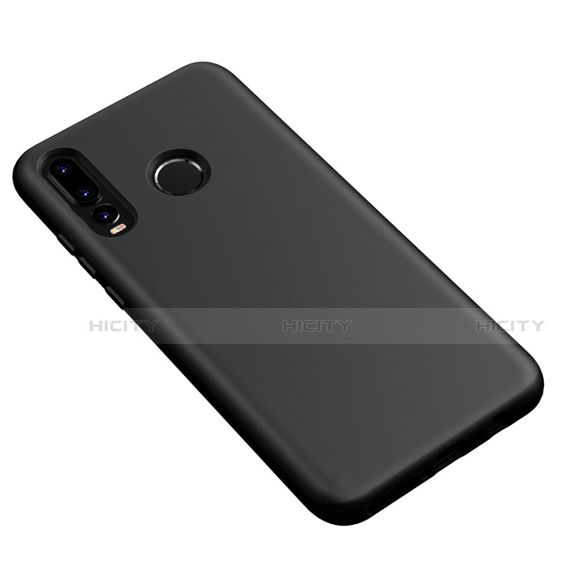 Silikon Hülle Handyhülle Ultra Dünn Schutzhülle 360 Grad Tasche S04 für Huawei P30 Lite Schwarz