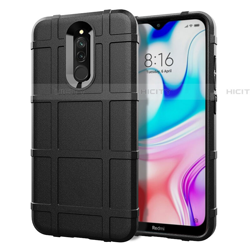 Silikon Hülle Handyhülle Ultra Dünn Schutzhülle 360 Grad Tasche S07 für Xiaomi Redmi 8 Schwarz Plus