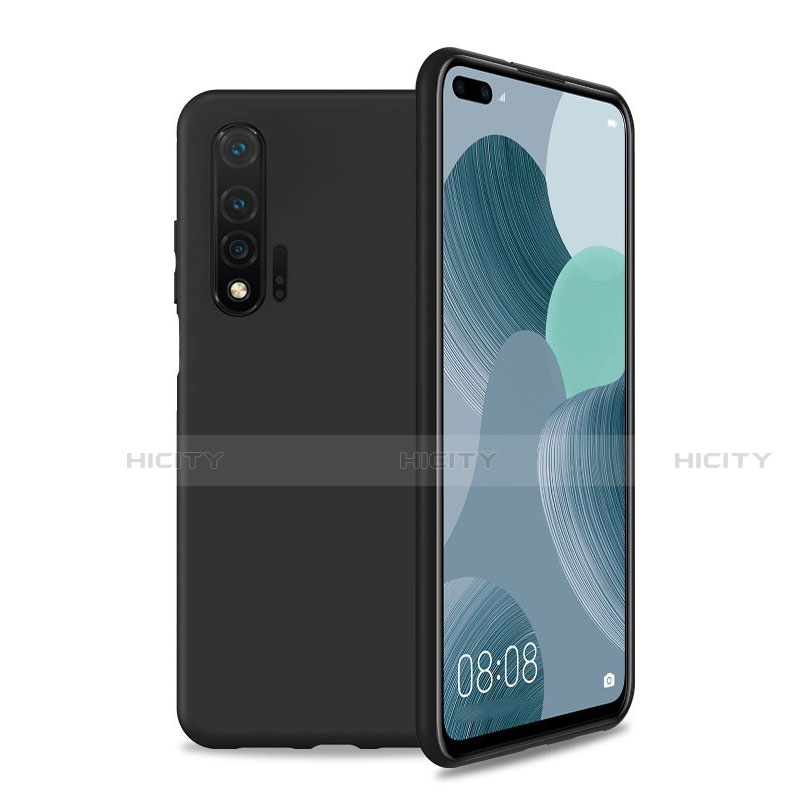 Silikon Hülle Handyhülle Ultra Dünn Schutzhülle 360 Grad Tasche T01 für Huawei Nova 6 Schwarz