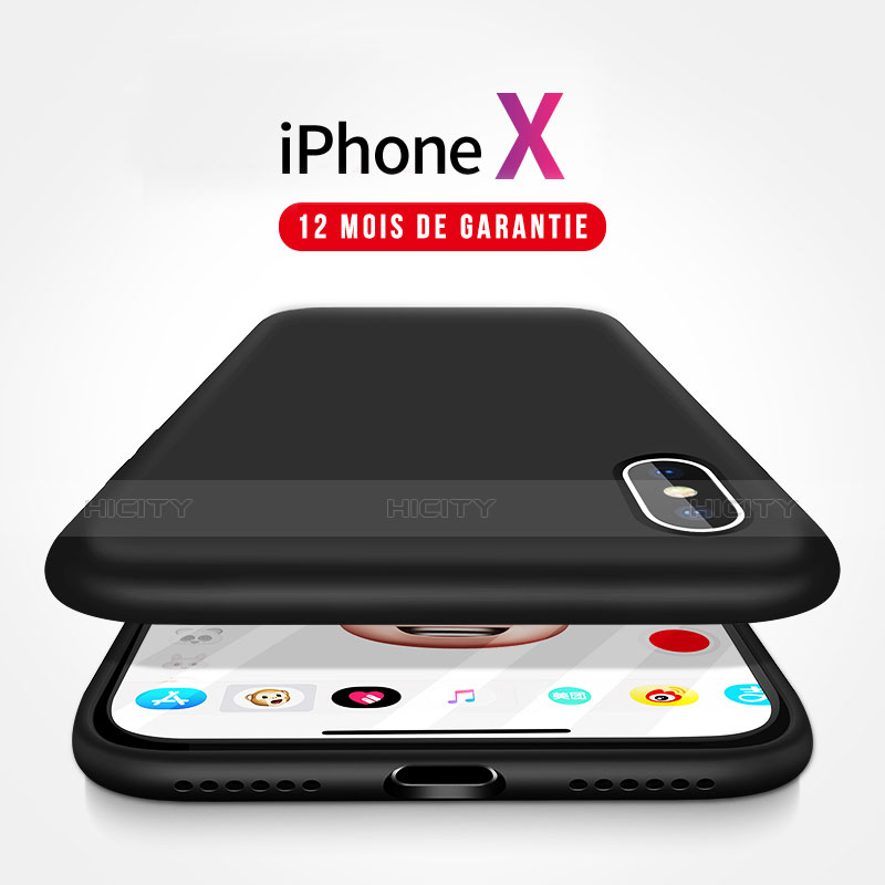 Silikon Hülle Handyhülle Ultra Dünn Schutzhülle 360 Grad Z02 für Apple iPhone Xs Schwarz Plus