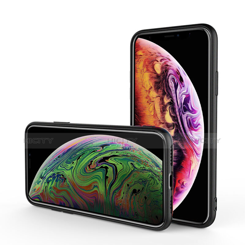 Silikon Hülle Handyhülle Ultra Dünn Schutzhülle C03 für Apple iPhone X Schwarz