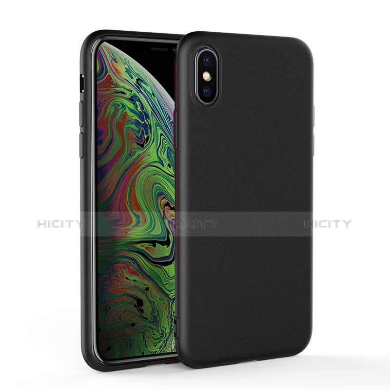 Silikon Hülle Handyhülle Ultra Dünn Schutzhülle C03 für Apple iPhone Xs Max Schwarz