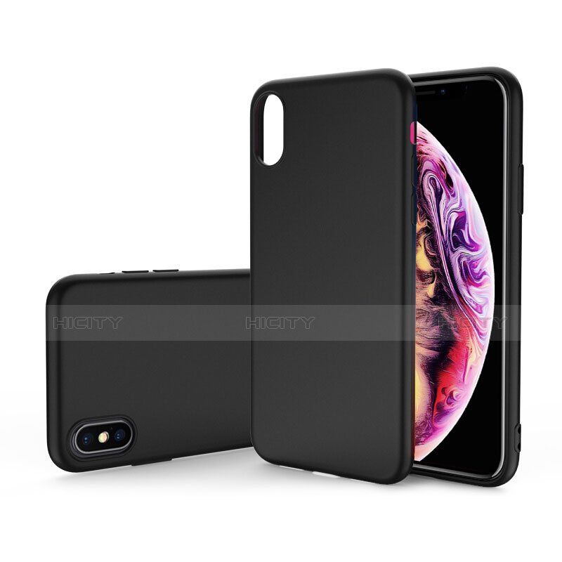 Silikon Hülle Handyhülle Ultra Dünn Schutzhülle C03 für Apple iPhone Xs Max Schwarz