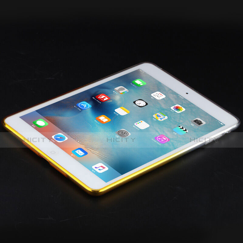 Silikon Hülle Handyhülle Ultra Dünn Schutzhülle Durchsichtig Farbverlauf für Apple iPad Mini 2 Gelb