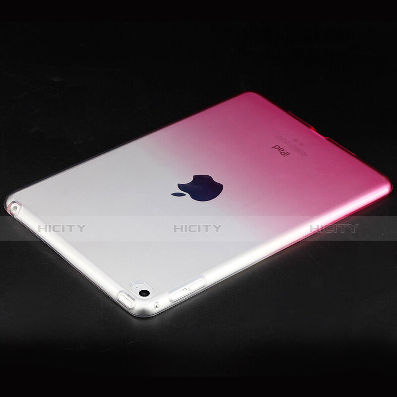 Silikon Hülle Handyhülle Ultra Dünn Schutzhülle Durchsichtig Farbverlauf für Apple iPad Mini 4 Rosa