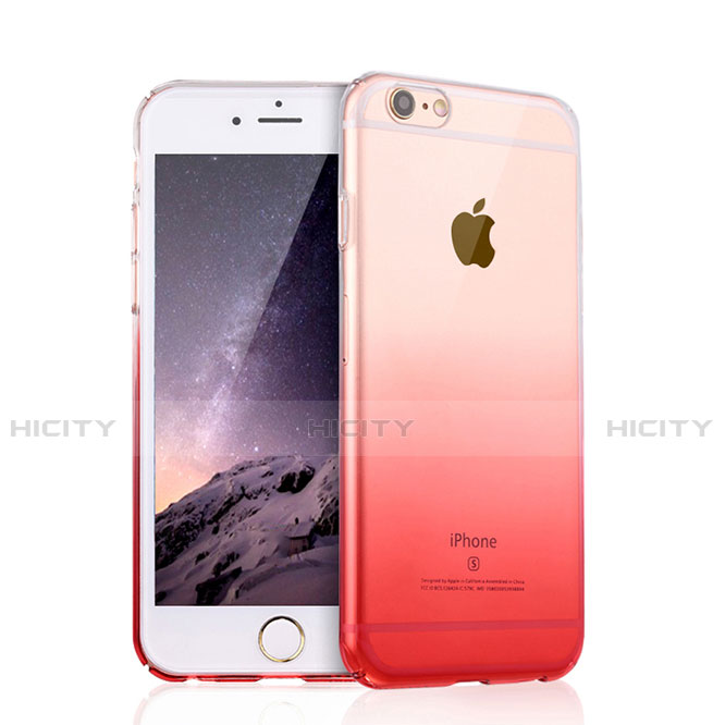 Silikon Hülle Handyhülle Ultra Dünn Schutzhülle Durchsichtig Farbverlauf für Apple iPhone 6S Rot
