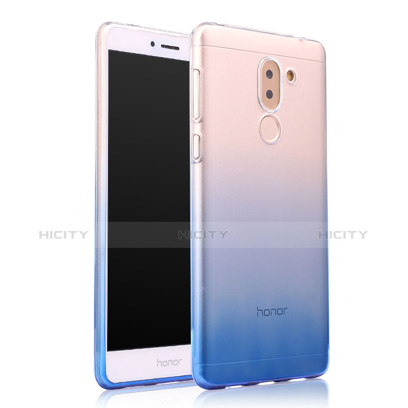 Silikon Hülle Handyhülle Ultra Dünn Schutzhülle Durchsichtig Farbverlauf für Huawei Honor 6X Pro Blau Plus