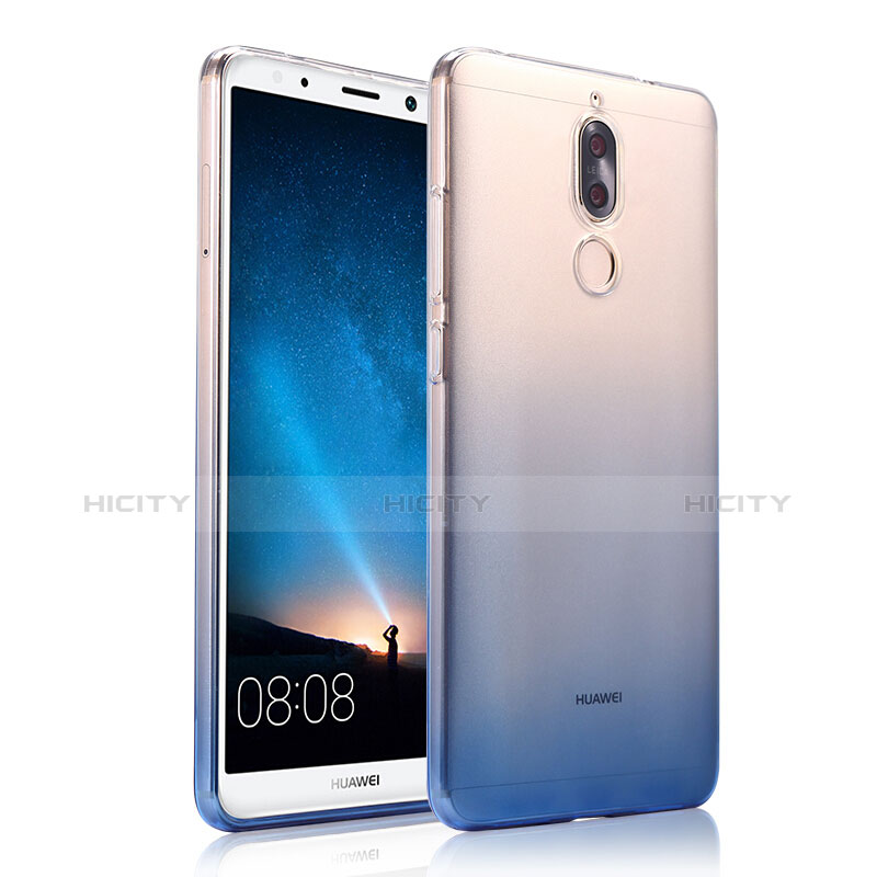 Silikon Hülle Handyhülle Ultra Dünn Schutzhülle Durchsichtig Farbverlauf für Huawei Maimang 6 Blau