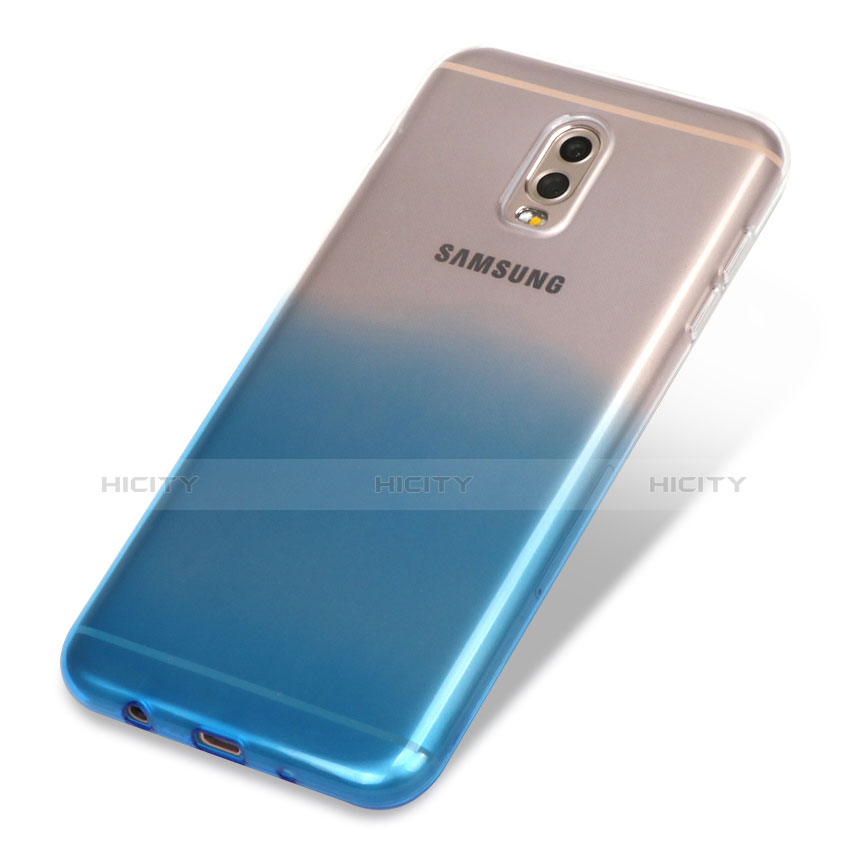 Silikon Hülle Handyhülle Ultra Dünn Schutzhülle Durchsichtig Farbverlauf für Samsung Galaxy C7 (2017) Blau