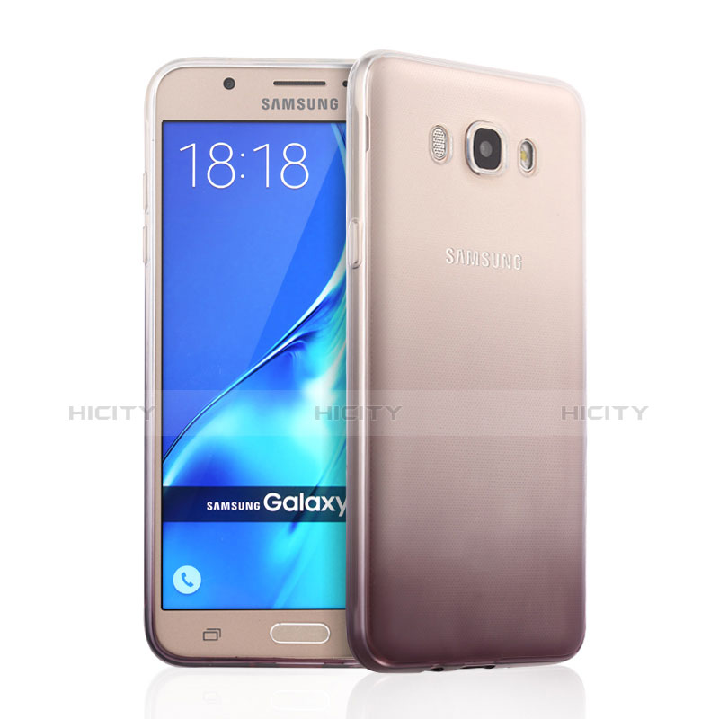 Silikon Hülle Handyhülle Ultra Dünn Schutzhülle Durchsichtig Farbverlauf für Samsung Galaxy J7 (2016) J710F J710FN Grau Plus