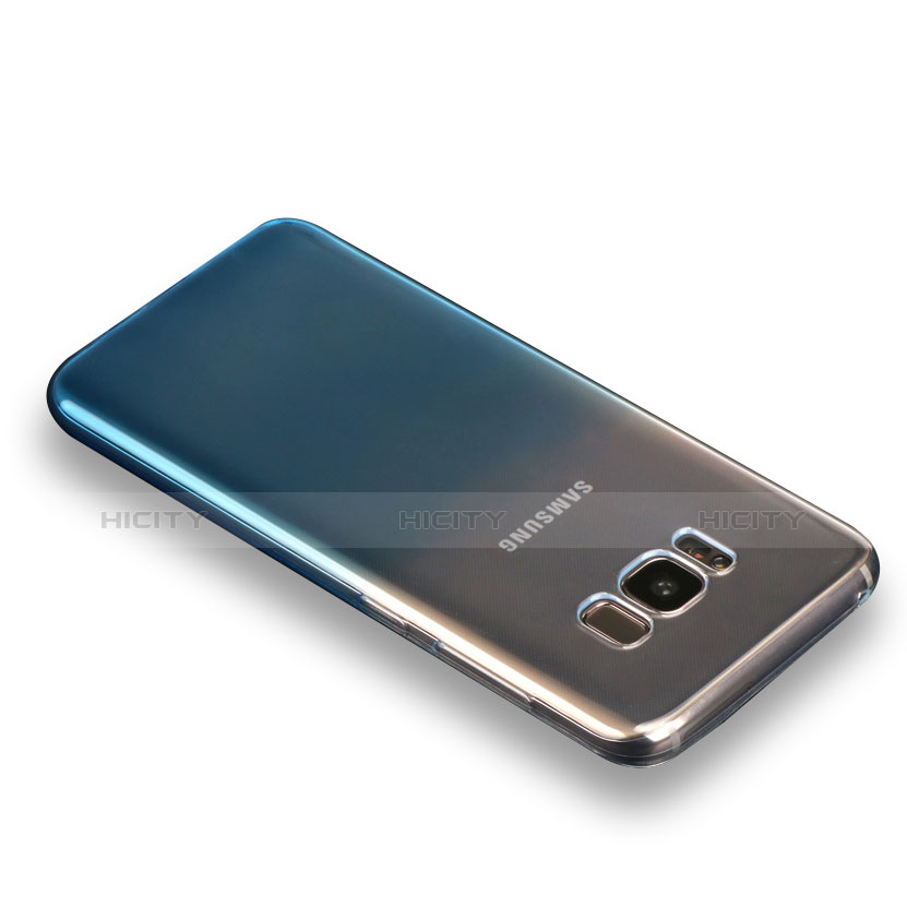 Silikon Hülle Handyhülle Ultra Dünn Schutzhülle Durchsichtig Farbverlauf für Samsung Galaxy S8 Plus Blau