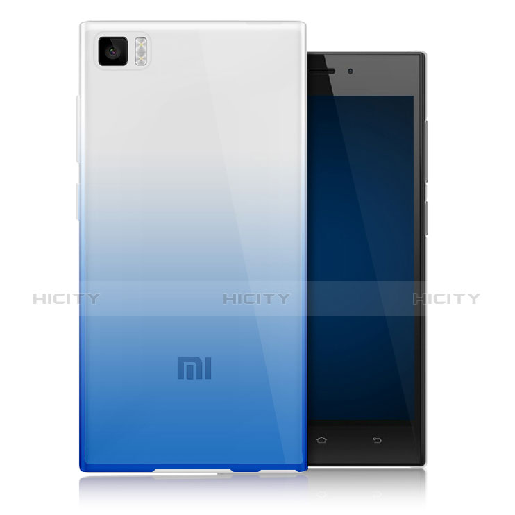 Silikon Hülle Handyhülle Ultra Dünn Schutzhülle Durchsichtig Farbverlauf für Xiaomi Mi 3 Blau Plus