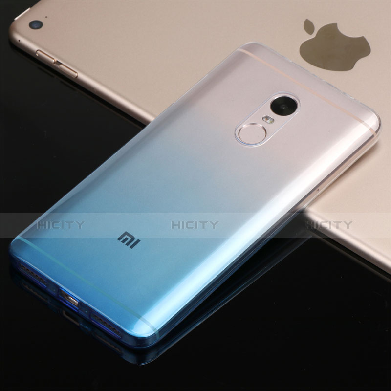 Silikon Hülle Handyhülle Ultra Dünn Schutzhülle Durchsichtig Farbverlauf G01 für Xiaomi Redmi Note 4X Blau