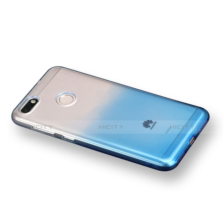 Silikon Hülle Handyhülle Ultra Dünn Schutzhülle Durchsichtig Farbverlauf Q01 für Huawei Enjoy 7 Blau