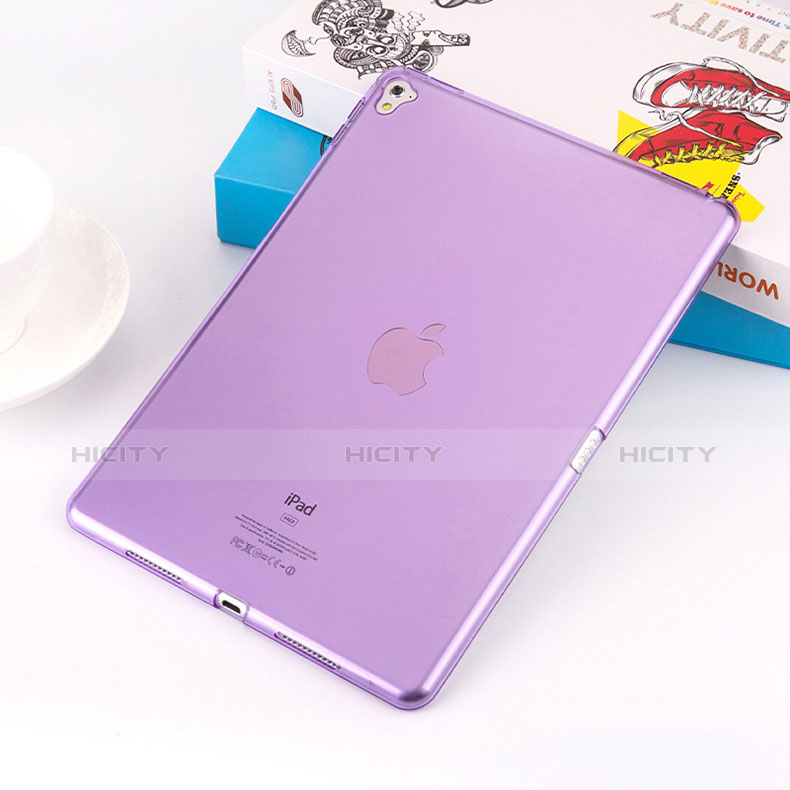 Silikon Hülle Handyhülle Ultra Dünn Schutzhülle Durchsichtig Transparent für Apple iPad Pro 9.7 Violett