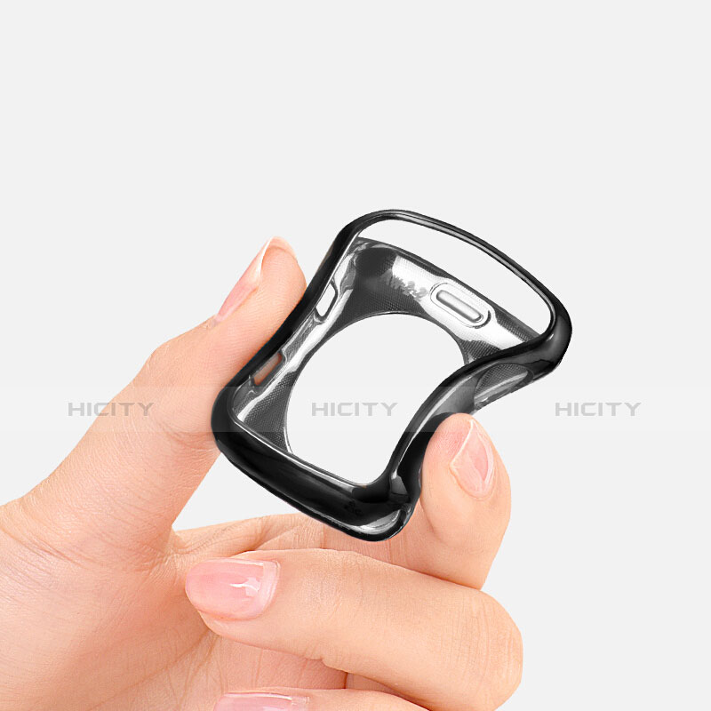 Silikon Hülle Handyhülle Ultra Dünn Schutzhülle Durchsichtig Transparent für Apple iWatch 3 38mm Schwarz