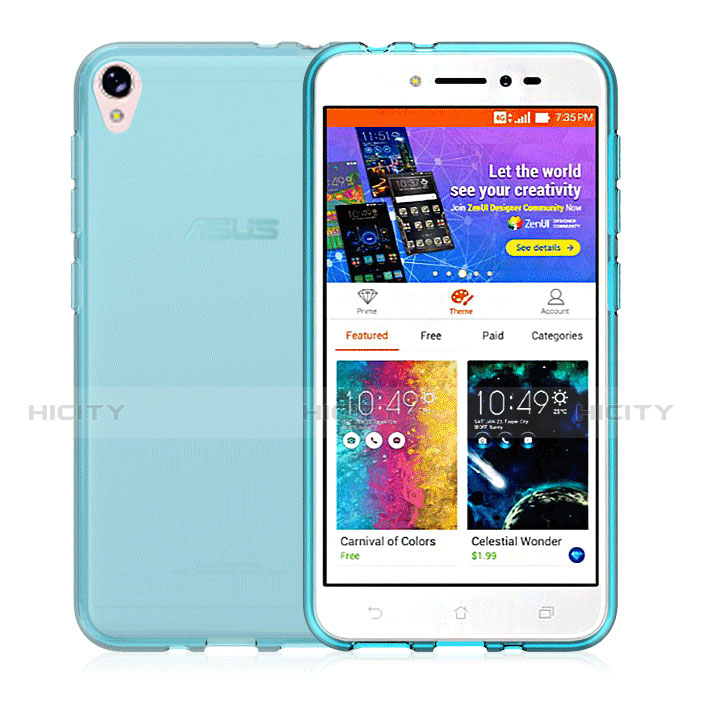 Silikon Hülle Handyhülle Ultra Dünn Schutzhülle Durchsichtig Transparent für Asus Zenfone Live ZB501KL Blau