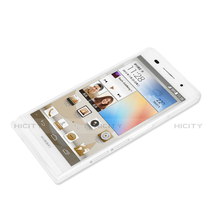 Silikon Hülle Handyhülle Ultra Dünn Schutzhülle Durchsichtig Transparent für Huawei Ascend P6 Weiß