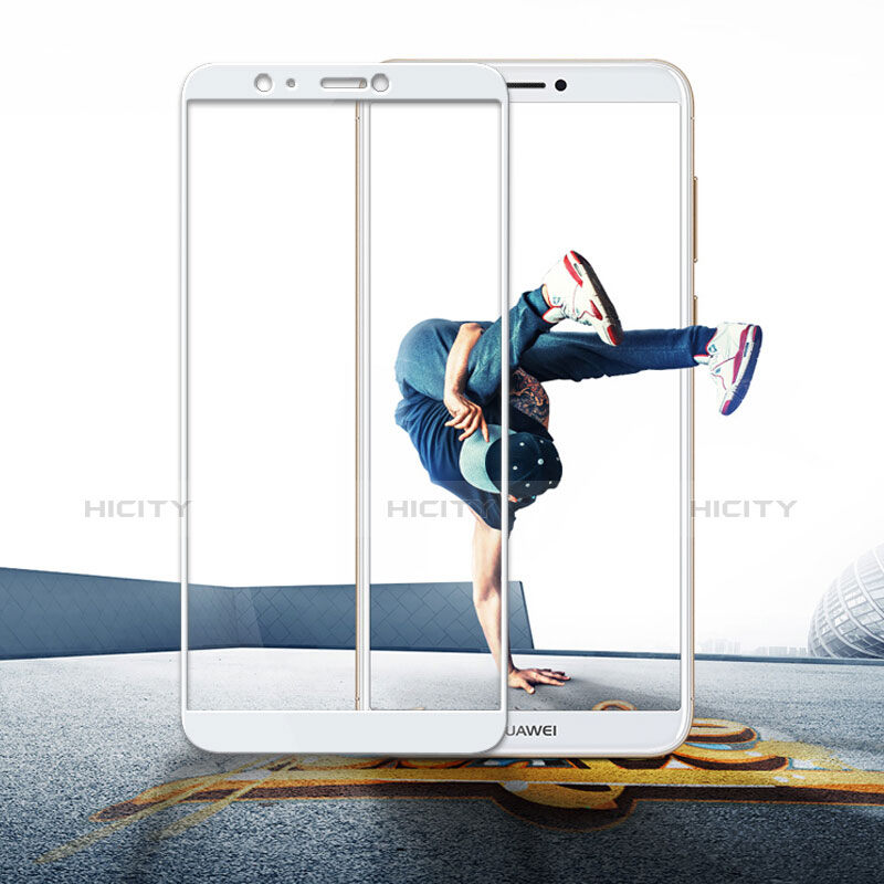 Silikon Hülle Handyhülle Ultra Dünn Schutzhülle Durchsichtig Transparent mit Schutzfolie für Huawei Enjoy 7S Weiß