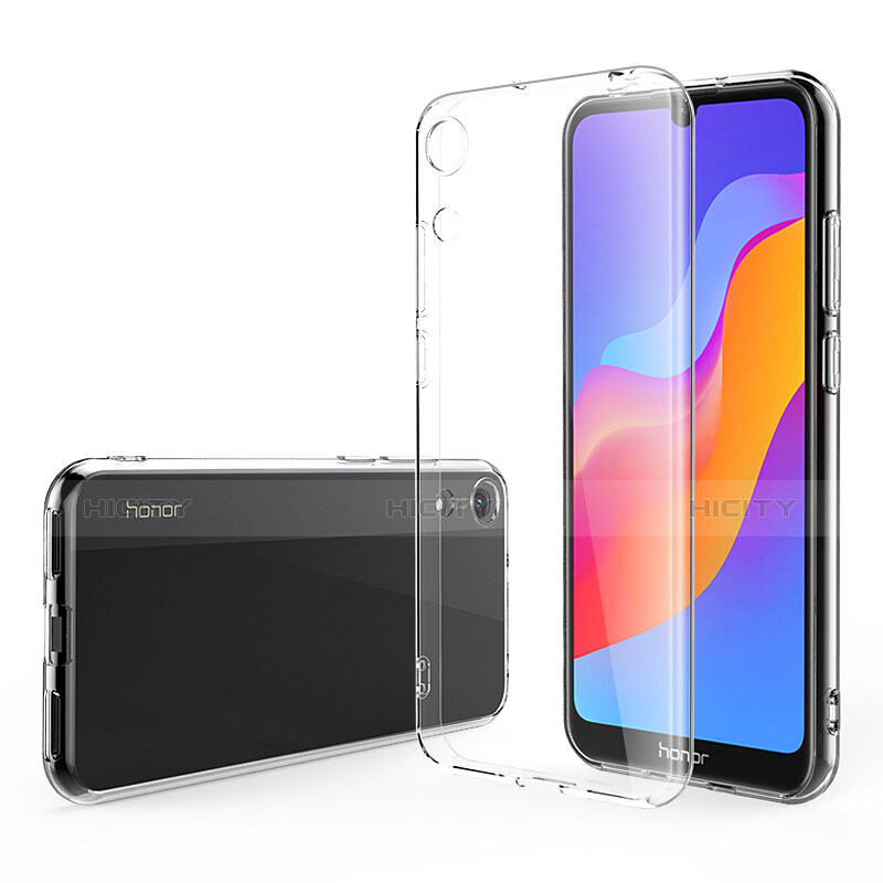 Silikon Hülle Handyhülle Ultra Dünn Schutzhülle Durchsichtig Transparent mit Schutzfolie für Huawei Honor 8A Klar groß