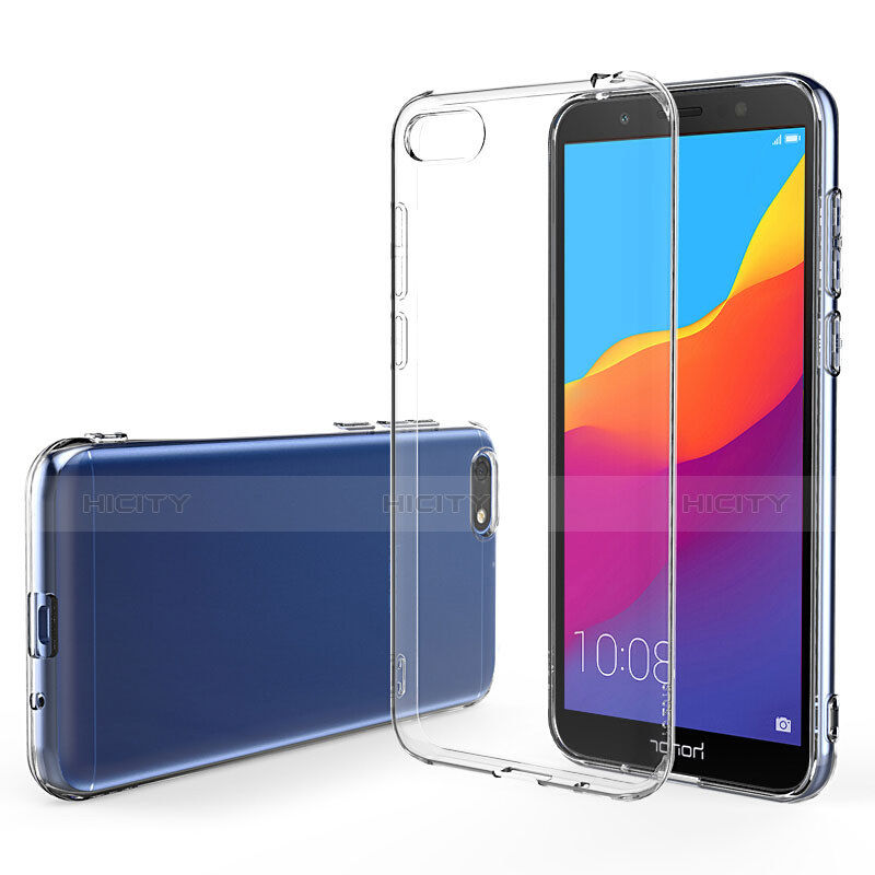 Silikon Hülle Handyhülle Ultra Dünn Schutzhülle Durchsichtig Transparent mit Schutzfolie für Huawei Honor Play 7 Klar