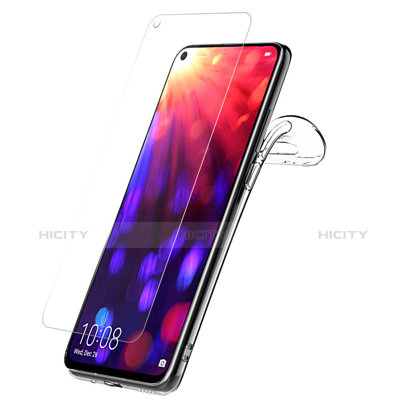 Silikon Hülle Handyhülle Ultra Dünn Schutzhülle Durchsichtig Transparent mit Schutzfolie für Huawei Honor V20 Klar