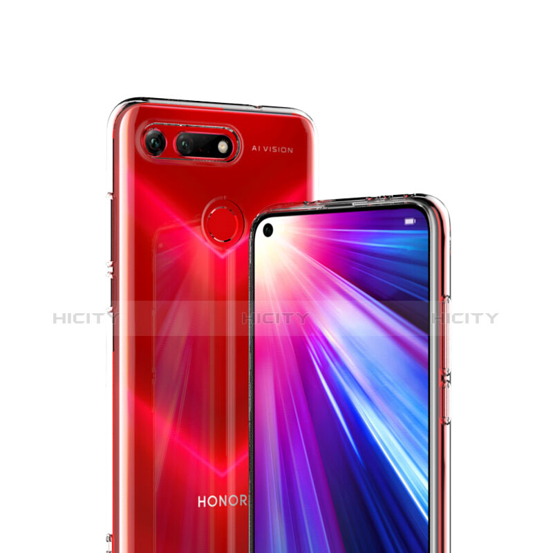 Silikon Hülle Handyhülle Ultra Dünn Schutzhülle Durchsichtig Transparent mit Schutzfolie für Huawei Honor V20 Klar