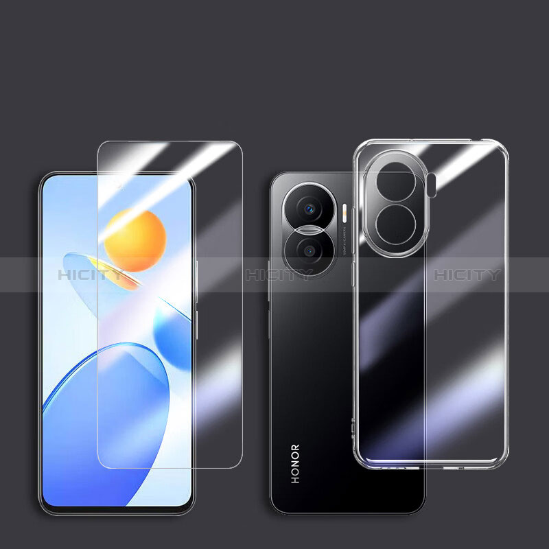 Silikon Hülle Handyhülle Ultra Dünn Schutzhülle Durchsichtig Transparent mit Schutzfolie für Huawei Honor X40i 5G Klar Plus