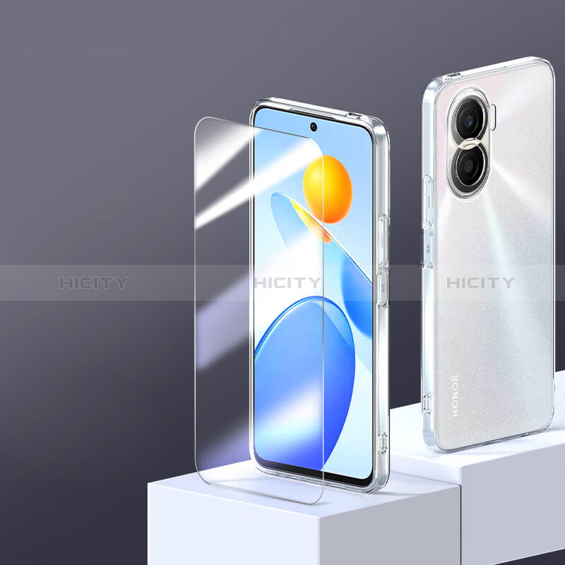 Silikon Hülle Handyhülle Ultra Dünn Schutzhülle Durchsichtig Transparent mit Schutzfolie für Huawei Honor X40i 5G Klar