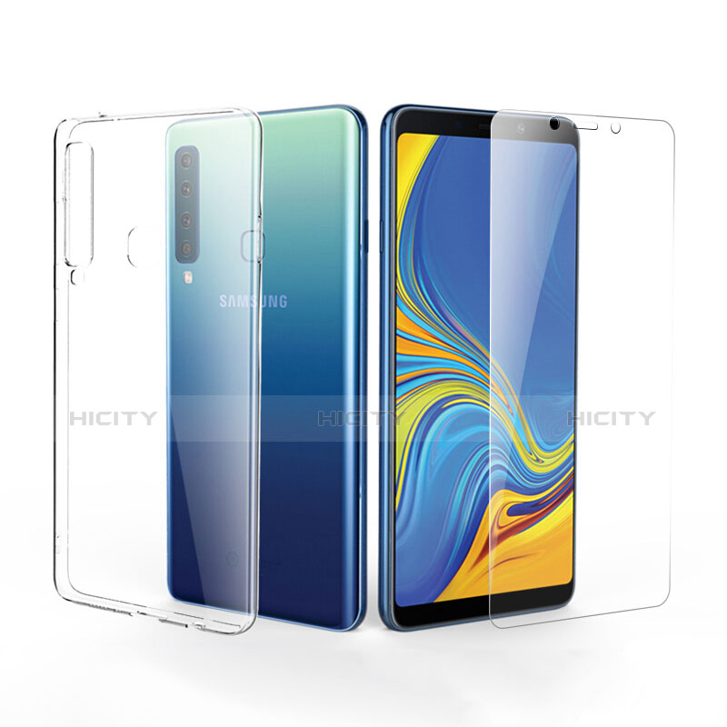 Silikon Hülle Handyhülle Ultra Dünn Schutzhülle Durchsichtig Transparent mit Schutzfolie für Samsung Galaxy A9s Klar Plus