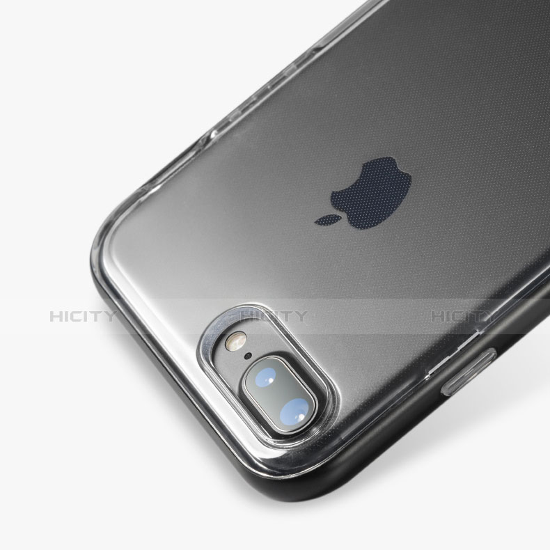 Silikon Hülle Handyhülle Ultra Dünn Schutzhülle Durchsichtig Transparent mit Ständer für Apple iPhone 8 Plus Grau