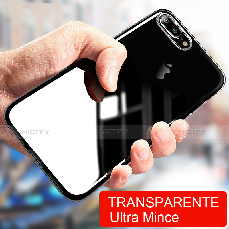 Silikon Hülle Handyhülle Ultra Dünn Schutzhülle Durchsichtig Transparent T02 für Apple iPhone 7 Plus Klar groß