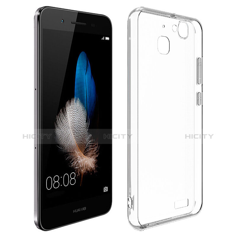 Silikon Hülle Handyhülle Ultra Dünn Schutzhülle Durchsichtig Transparent T02 für Huawei Enjoy 5S Grau groß