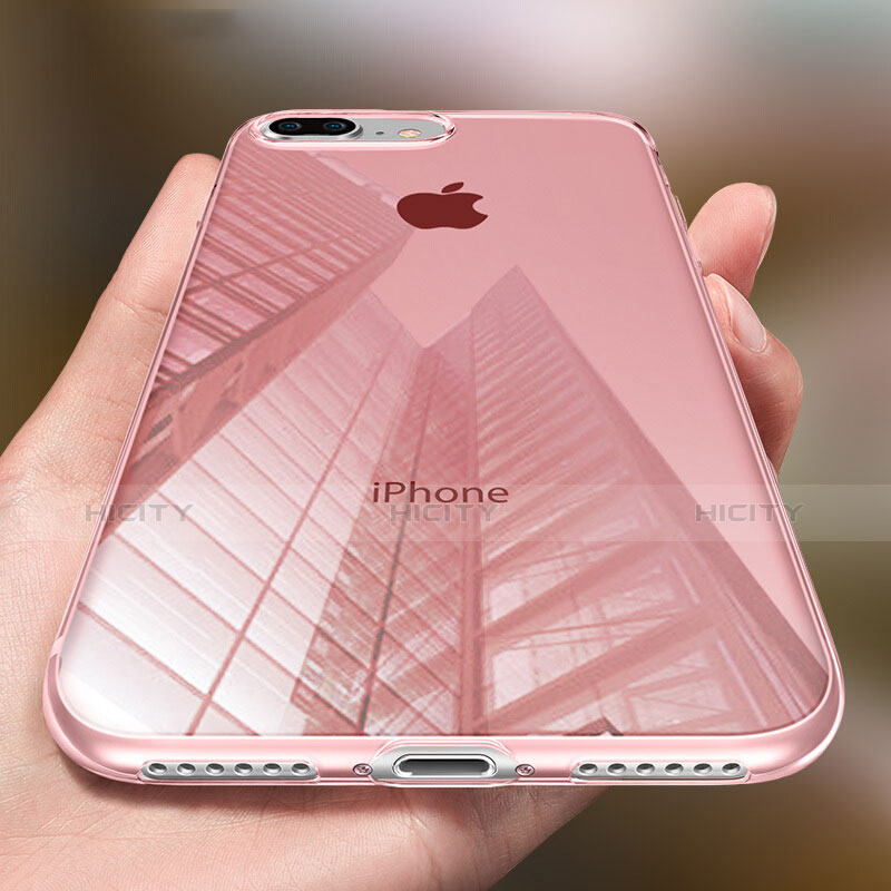 Silikon Hülle Handyhülle Ultra Dünn Schutzhülle Durchsichtig Transparent T03 für Apple iPhone 7 Plus Rosa