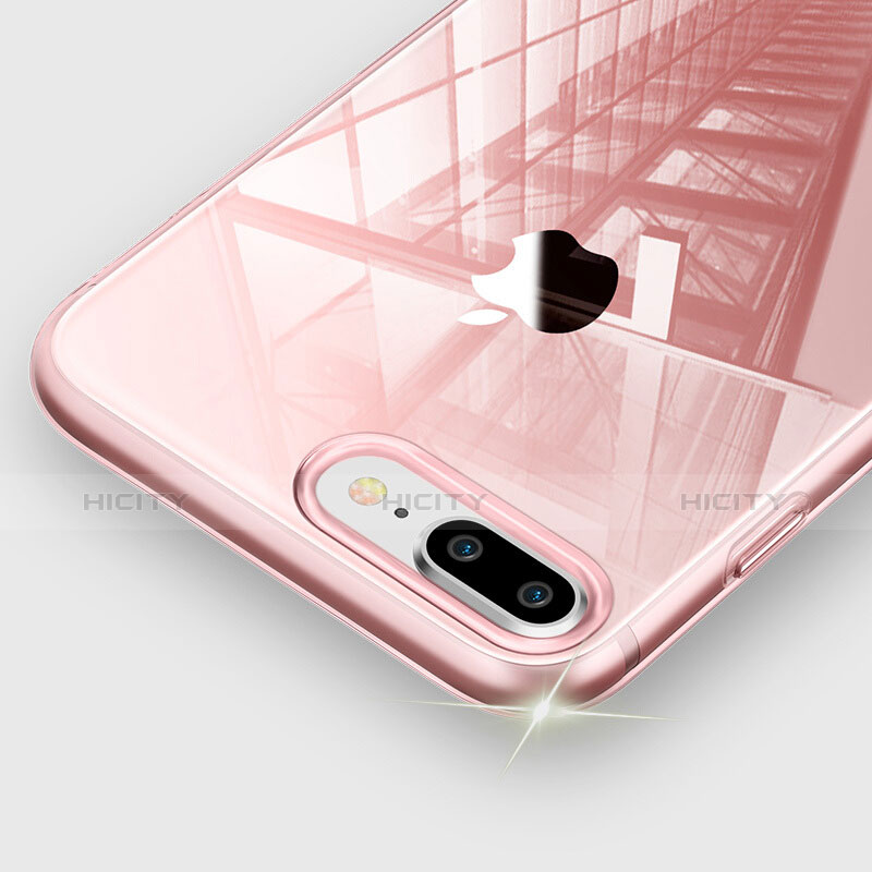 Silikon Hülle Handyhülle Ultra Dünn Schutzhülle Durchsichtig Transparent T03 für Apple iPhone 7 Plus Rosa