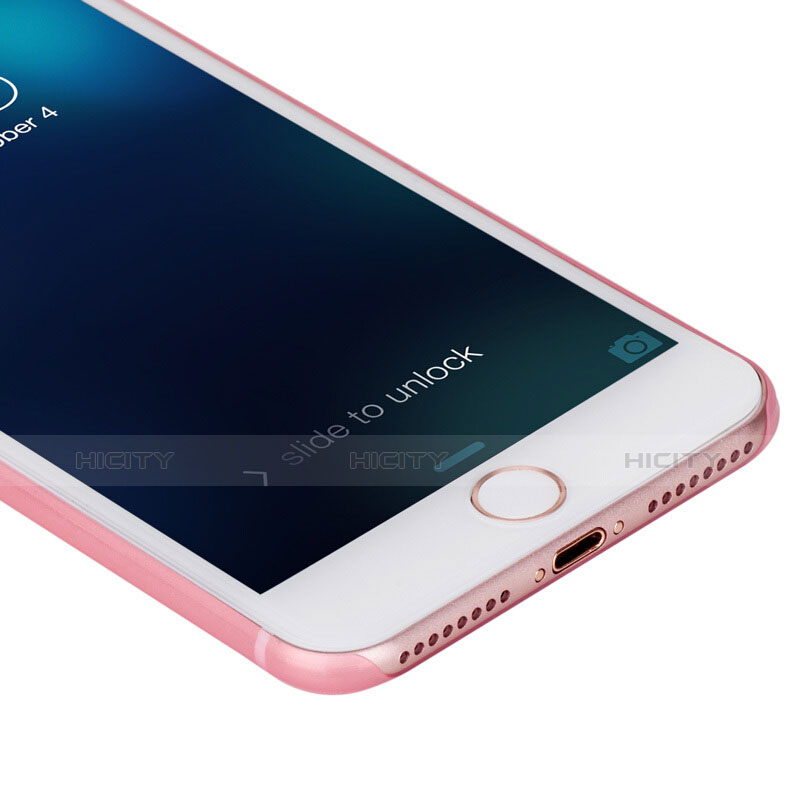 Silikon Hülle Handyhülle Ultra Dünn Schutzhülle Durchsichtig Transparent T11 für Apple iPhone 7 Plus Rosa