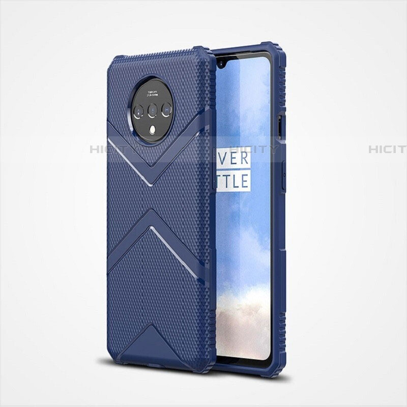 Silikon Hülle Handyhülle Ultra Dünn Schutzhülle Flexible 360 Grad Ganzkörper Tasche C01 für OnePlus 7T Blau