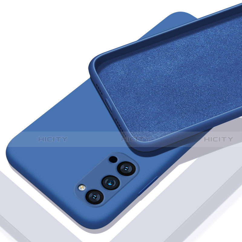 Silikon Hülle Handyhülle Ultra Dünn Schutzhülle Flexible 360 Grad Ganzkörper Tasche C01 für Oppo Reno4 5G Blau Plus