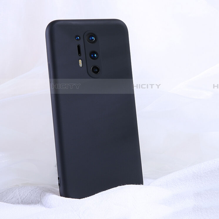 Silikon Hülle Handyhülle Ultra Dünn Schutzhülle Flexible 360 Grad Ganzkörper Tasche C02 für OnePlus 8 Pro Schwarz