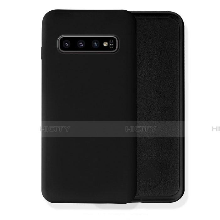 Silikon Hülle Handyhülle Ultra Dünn Schutzhülle Flexible 360 Grad Ganzkörper Tasche C02 für Samsung Galaxy S10 5G Schwarz