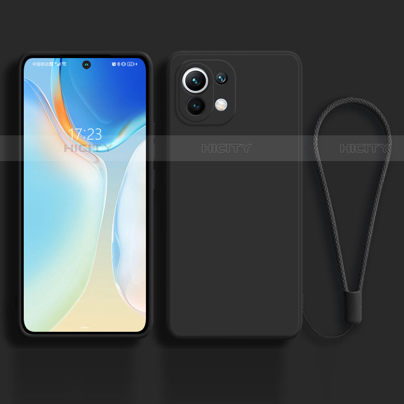 Silikon Hülle Handyhülle Ultra Dünn Schutzhülle Flexible 360 Grad Ganzkörper Tasche C02 für Xiaomi Mi 11 Lite 5G Schwarz