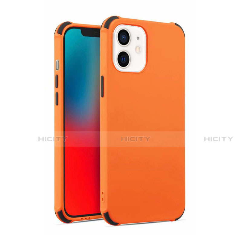 Silikon Hülle Handyhülle Ultra Dünn Schutzhülle Flexible 360 Grad Ganzkörper Tasche C03 für Apple iPhone 12 Mini Orange