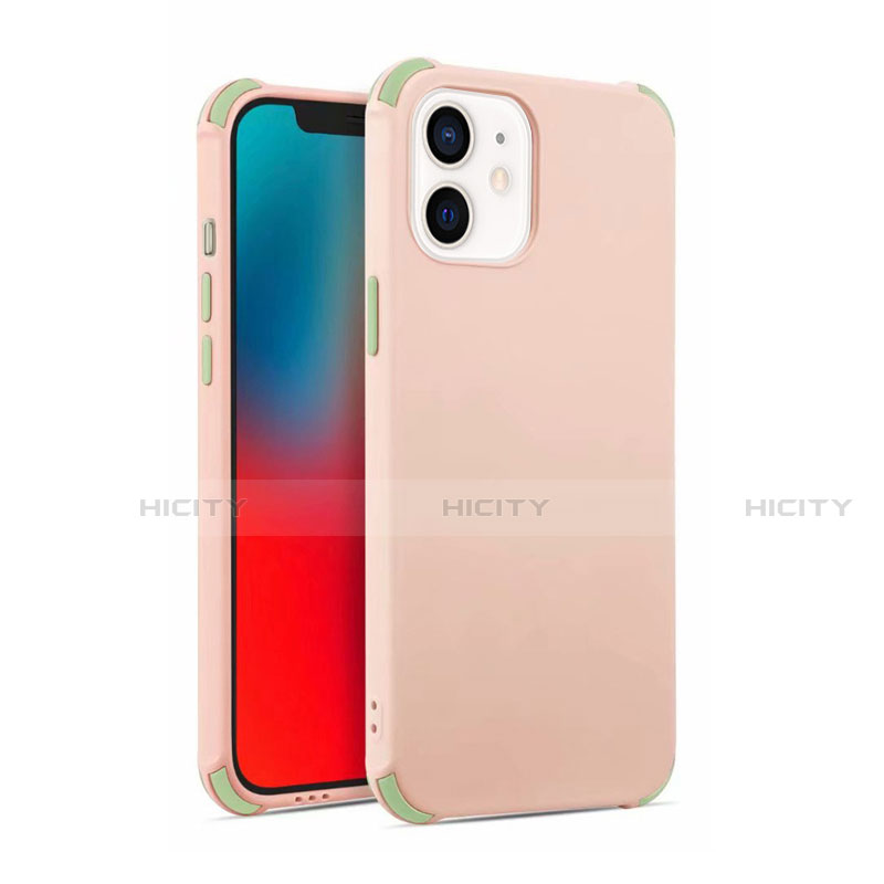 Silikon Hülle Handyhülle Ultra Dünn Schutzhülle Flexible 360 Grad Ganzkörper Tasche C03 für Apple iPhone 12 Mini Rosa