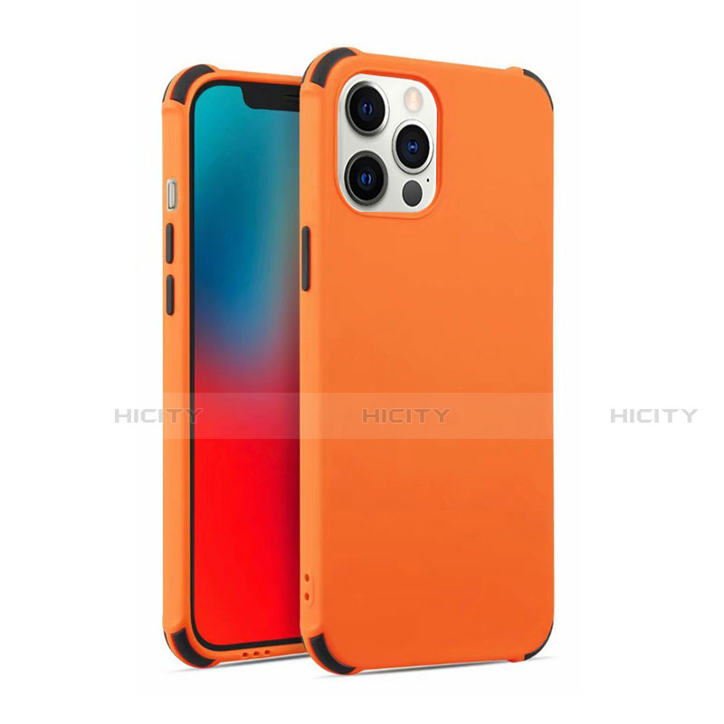 Silikon Hülle Handyhülle Ultra Dünn Schutzhülle Flexible 360 Grad Ganzkörper Tasche C03 für Apple iPhone 12 Pro Max Orange Plus