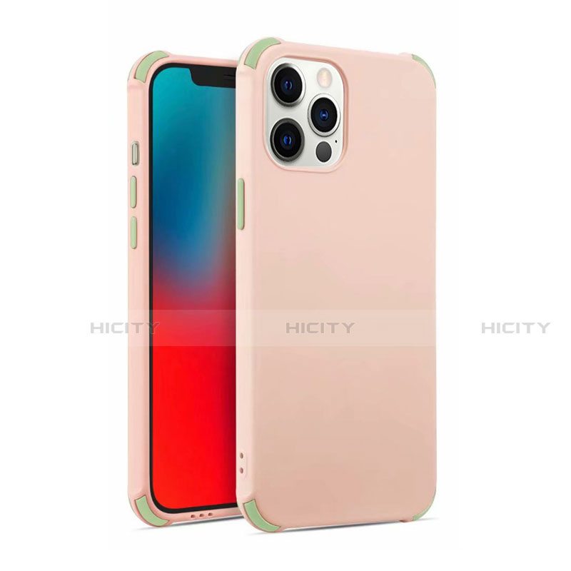 Silikon Hülle Handyhülle Ultra Dünn Schutzhülle Flexible 360 Grad Ganzkörper Tasche C03 für Apple iPhone 12 Pro Rosa