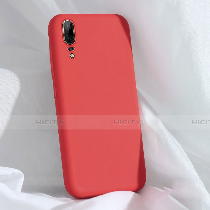 Silikon Hülle Handyhülle Ultra Dünn Schutzhülle Flexible 360 Grad Ganzkörper Tasche C03 für Huawei P20 Rot