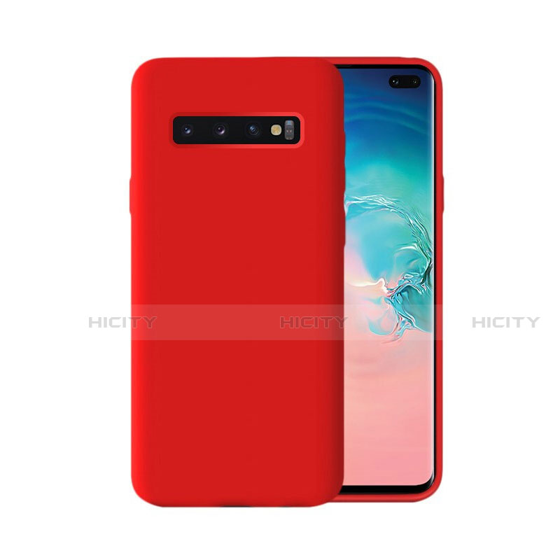 Silikon Hülle Handyhülle Ultra Dünn Schutzhülle Flexible 360 Grad Ganzkörper Tasche C03 für Samsung Galaxy S10 Plus Rot Plus